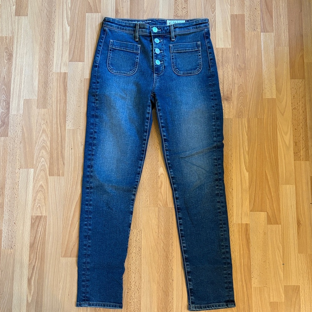 AG Adriano Goldschmied vintage Stevie ankle button up skinny jeans size 27